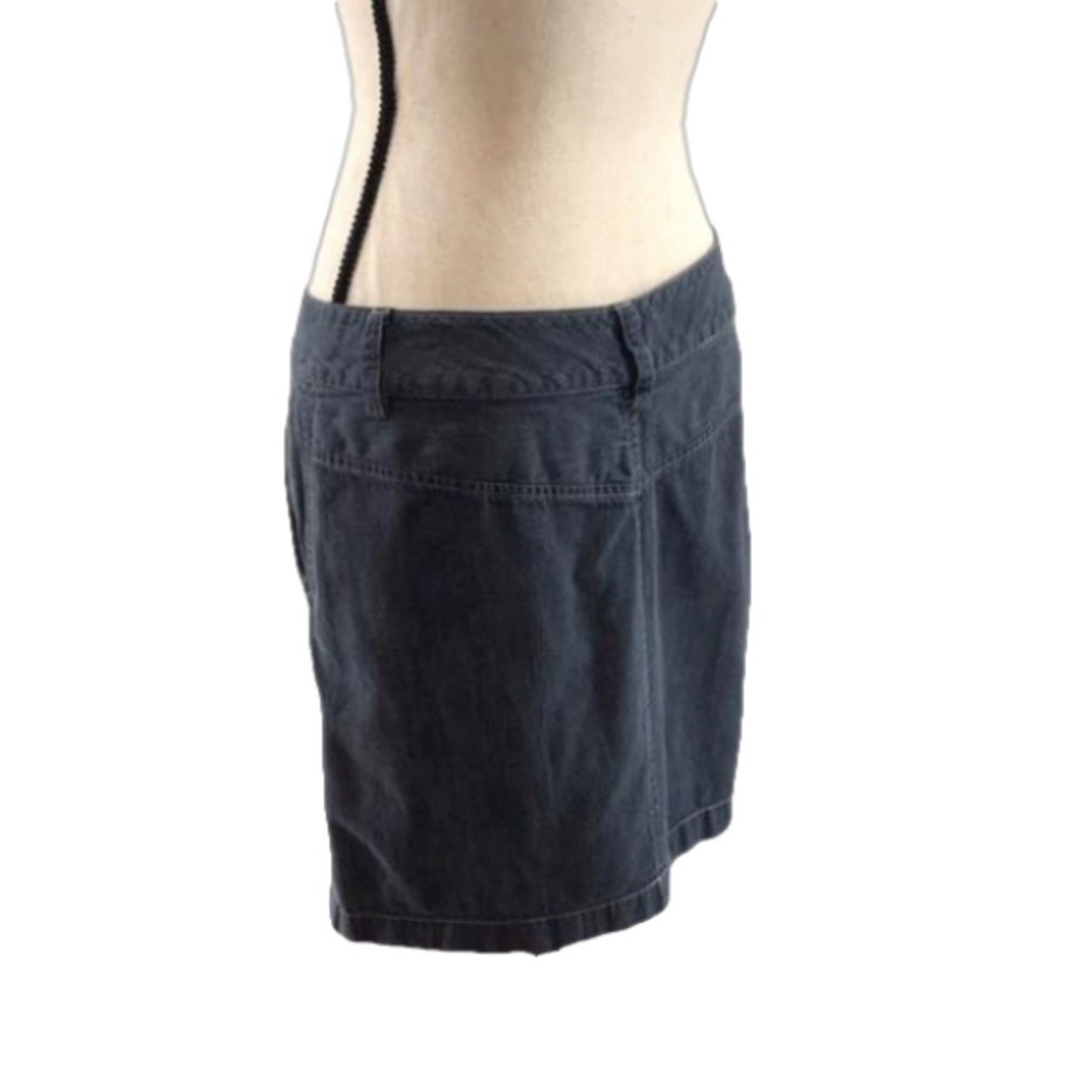 BANANA REPUBLIC Denim Mini Skirt Waistband Belt Loops Zip Front Slip Pockets—6 - Picture 3 of 16